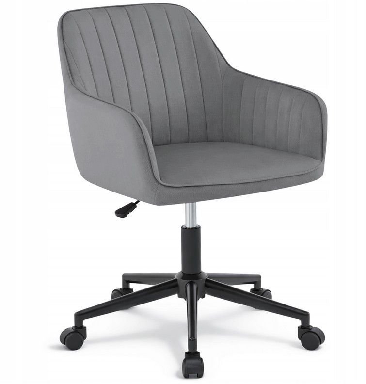 Krzesło biurowe MARIA3 velvet pasy szare fotel obrotowy do gabinetu