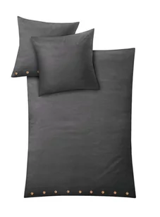 Kleine Wolke Leinna Nowoczesna, pościel lniana premium  len/bawełna 1-155x220 cm/1-80x80 cm szary - Pościel - miniaturka - grafika 1