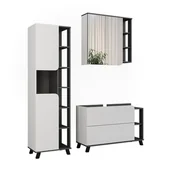 Meble łazienkowe - Vicco Zestaw mebli łazienkowych Karen, Biały/antracyt, 3 części - miniaturka - grafika 1