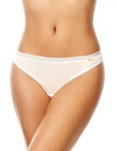 Gossard Damskie błyszczące stringi, biały, L - Majtki damskie - miniaturka - grafika 1
