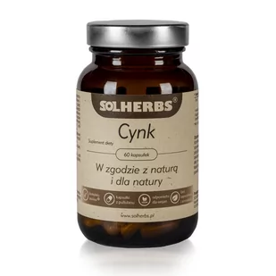 Solherbs Solherbs Cynk 60 kaps. - Witaminy i minerały dla sportowców - miniaturka - grafika 1