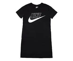 Nike Dziewczęca G Nsw Futura koszulka sukienka T-shirt Czarny, biały XL - Sukienki - miniaturka - grafika 1