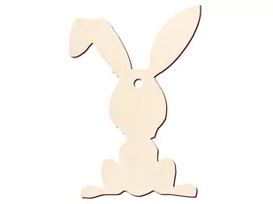 Zawieszka drewniana Zajączek - 9,5 cm - 1 szt. - Wielkanoc - miniaturka - grafika 1