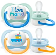 Smoczki uspokajające - Smoczki Avent Ultra Air Happy Soother 0-6 Months Baby Boy 2 szt - miniaturka - grafika 1