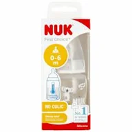 Butelki dla niemowląt - Nuk Butelka z wskaźnikiem temp. 0-6m First Choice popielata 10743875 150 ml - miniaturka - grafika 1