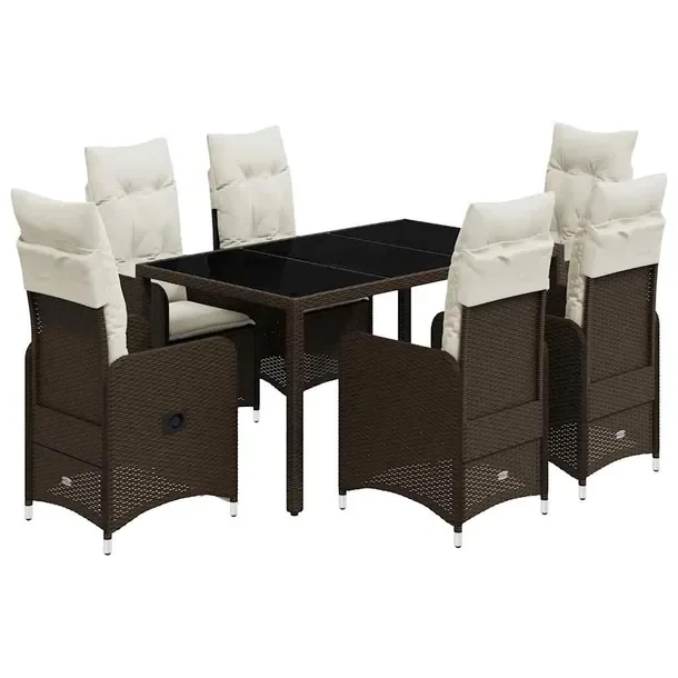 Zestaw Bistro Ogrodowy Rattan PE Brązowy