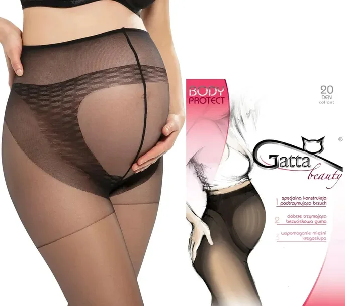Gatta Rajstopy Ciążowe Protect 20den Nero 3-m