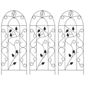 Donice - vidaXL Podpórki do roślin pnących, 3 szt., czarne, 40x100 cm, żelazo - miniaturka - grafika 1