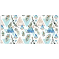 Podkładki na biurko - Mata ochronna na biurko Trójkąty i Pióra 120x60 cm, Dywanomat - miniaturka - grafika 1