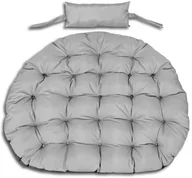 Poduszki ogrodowe - Poduszka Ogrodowa 110 Cm Na Krzesło Wiszące Bocianie Gniazdo Wodoodporna Szara - miniaturka - grafika 1