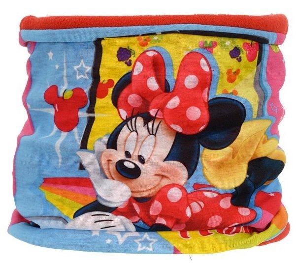 Kolorowy komin dla dziewczynki z nadrukiem Minnie Mouse