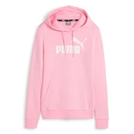 Bluzy damskie - BLUZA damska PUMA Ess Logo DRESOWA z KAPTUREM KANGURKA Różowa XS - miniaturka - grafika 1