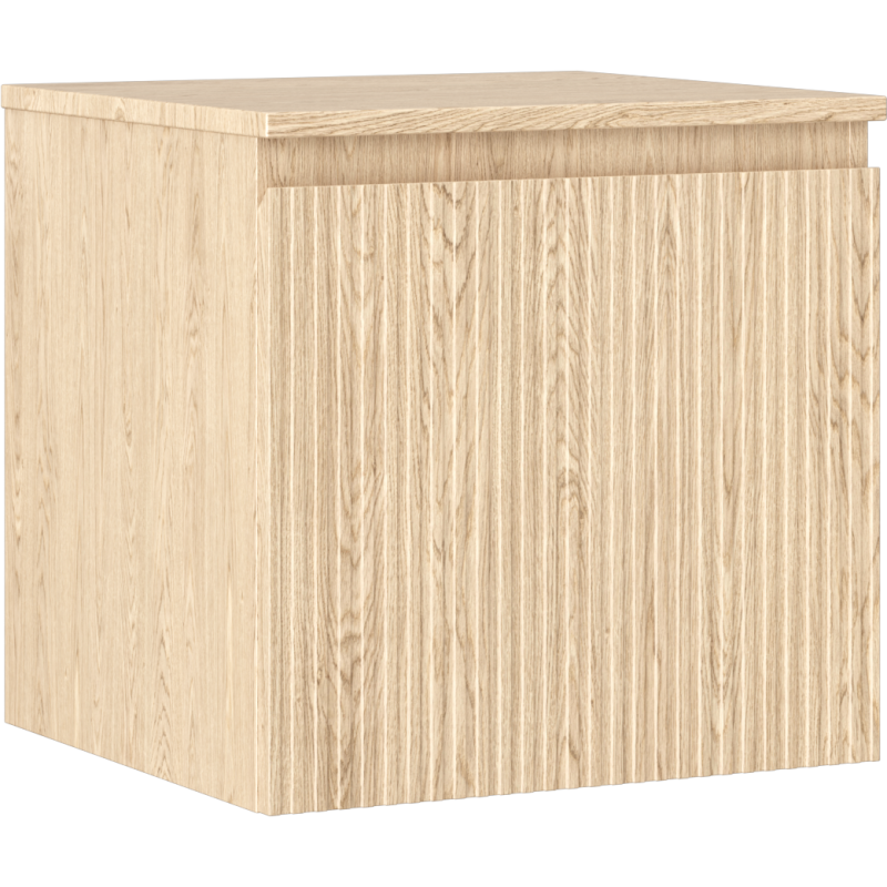 Mexen Rivel szafka łazienkowa podumywalkowa 50 cm z blatem, 1 szuflada, ryflowana , dąb - 91A20-05047-1-BFC81