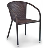 Krzesła - Rattanowe krzesło ogrodowe Lukka - brązowe - miniaturka - grafika 1
