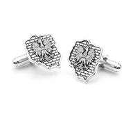 Spinki do mankietów i krawatów - Srebrne spinki do mankietów - Polska i Orzeł - miniaturka - grafika 1