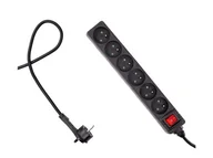 Listwy zasilające - HAMA Listwa zasilająca Standard 6gn, 3m, czarna - miniaturka - grafika 1