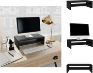 Akcesoria do monitorów - vidaXL Podstawa pod monitor czarna 42x24x13 cm materiał drewnopochodny - meble TV - miniaturka - grafika 1
