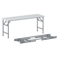 Stoły i stoliki do biura - B2B Partner Stół konferencyjny FAST READY z srebrnoszarym stelażem, 1700 x 500 x 750 mm, biały 499254 - miniaturka - grafika 1