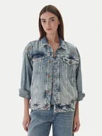 Kurtki damskie - Mustang Kurtka jeansowa Arcata 1016944 Niebieski Loose Fit - miniaturka - grafika 1