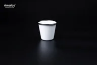 Kubki - Tumbler kubek stożkowy mały, kieliszek emaliowany biały 150 ml - miniaturka - grafika 1