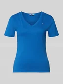 Koszulki i topy damskie - t-shirt o kroju slim fit z czystej bawełny - miniaturka - grafika 1