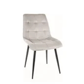 Krzesła - Krzesło welurowe CHIC VELVET Signal Czarny, Szary jasny - miniaturka - grafika 1