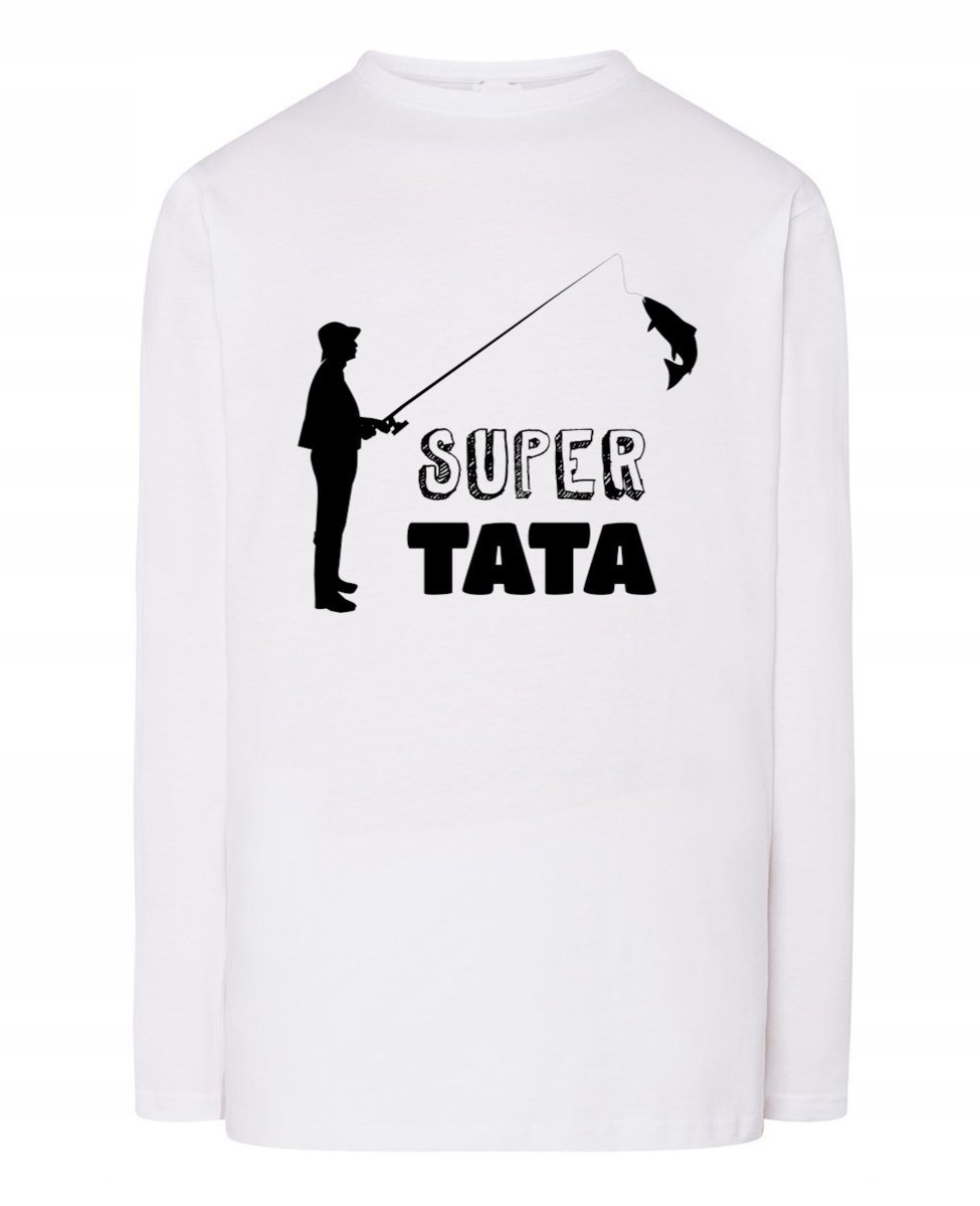Longsleeve na Dzień Taty Prezent Super TATA Wędkarz r.XL