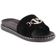 Klapki i japonki damskie - Klapki z ozdobą Vinceza W 30183 czarne - miniaturka - grafika 1