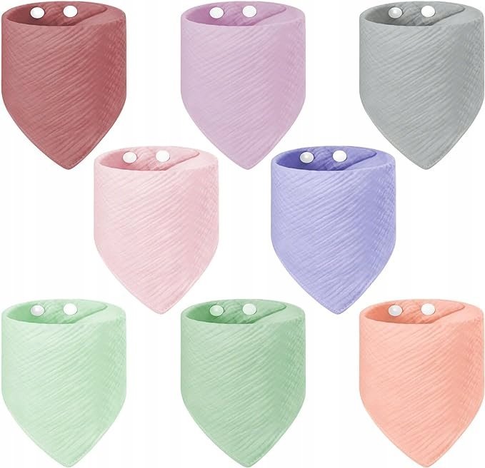 8x ŚLINIACZEK BAWEŁNIANY DLA NIEMOWLĄT DZIECI GŁADKIE WIELOPAK ŚLINIAK