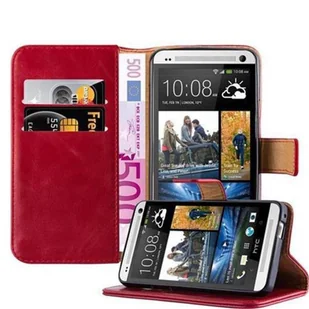 Luxury Cadorabo - Book Style Hülle für HTC "ONE M7" - Case Cover Schutzhülle Etui mit Standfunktion und Kartenfach in WEIN-ROT - Etui i futerały do telefonów - miniaturka - grafika 2