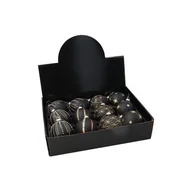 Bombki - Bombka szklana 8 cm czarno-złota mix - miniaturka - grafika 1