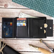 Portfele - Portfel Męski Skórzany Duży Czarny Elegancki Klasyczny Belveder SH-125 - miniaturka - grafika 1