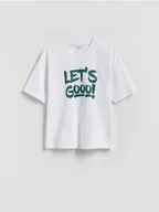 Koszulki dla chłopców - Reserved - T-shirt z nadrukiem - złamana biel - miniaturka - grafika 1