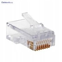 Wtyk modularny RJ45 na drut z listwą x10sztuk