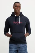 Bluzy męskie - Pepe Jeans bluza męska kolor granatowy z kapturem z aplikacją PM5800009 - miniaturka - grafika 1