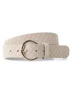 Paski - JOOP! - Damski pasek skórzany, beżowy - miniaturka - grafika 1