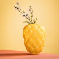 Wazony i flakony - HOMLA Wazon LEMONI szklany żółty 16,5x21 cm - miniaturka - grafika 1