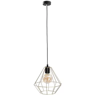 KET LAMPA wisząca metalowa OPRAWA industrialny ZWIS druciak złoty czarny KET688 - Lampy sufitowe - miniaturka - grafika 1