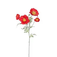 Sztuczne kwiaty - Wilczy mak 4 kwiaty, wys. 52 cm, czerwony - miniaturka - grafika 1