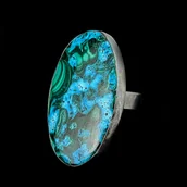 Pierścionki - Pierścionek chryzokola i malachit - miniaturka - grafika 1