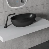 Umywalki - Bernstein Umywalka nablatowa RELAX odlew mineralny - czarny mat - miniaturka - grafika 1