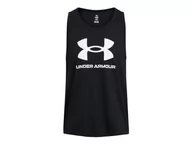 Koszulki sportowe męskie - Under Armour UA Sportstyle Logo Tank, czarny/biały, MD - miniaturka - grafika 1