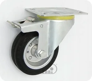 Zabi koło metalowo-gumowe 100 w obudowie skrętnej z hamulcem 15H - Meble modułowe i akcesoria - miniaturka - grafika 1