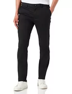Spodenki męskie - Scotch & Soda Męskie spodnie Stuart-Regular Slim Fit-Organic Cotton Casual Pants, czarne 0008, 30/32 - miniaturka - grafika 1