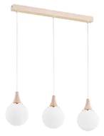 Lampy sufitowe - Drewniana lampa wisząca ze złotymi elementami AL 62320 z serii TRENTO - miniaturka - grafika 1
