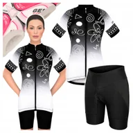 Spodenki rowerowe - Strój Kolarski Damski rozm L XL Koszulka Spodenki Rowerowe z Wkładką Żelową - miniaturka - grafika 1