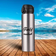Kubki termiczne - Termos / kubek termiczny 500 ml z Twoim nadrukiem - srebrny - miniaturka - grafika 1