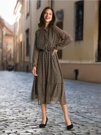 Sukienki - Sinsay - Sukienka midi - kremowy - miniaturka - grafika 1