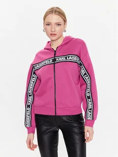 KARL LAGERFELD Bluza Double 226W1806 Różowy Regular Fit - Bluzy damskie - miniaturka - grafika 1