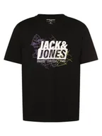 Koszulki męskie - Jack & Jones Koszulka męska - JComap Mężczyźni Bawełna czarny nadruk, S - miniaturka - grafika 1